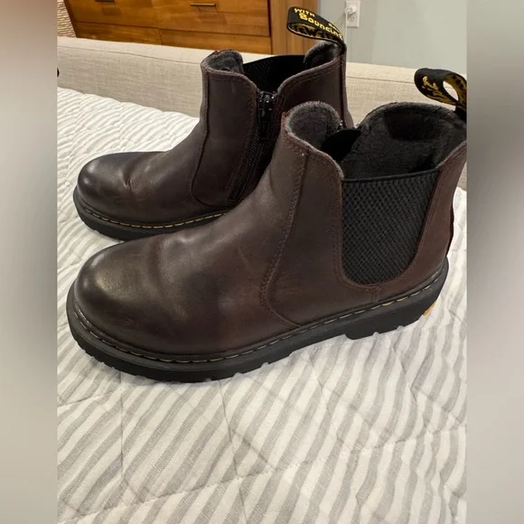 Dr. Martens Dark Brown Leather Zip Up Ankle Boots - Picture 1 of 6